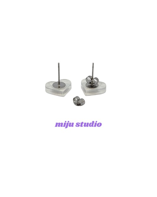 Flag Heart Stud Earrings